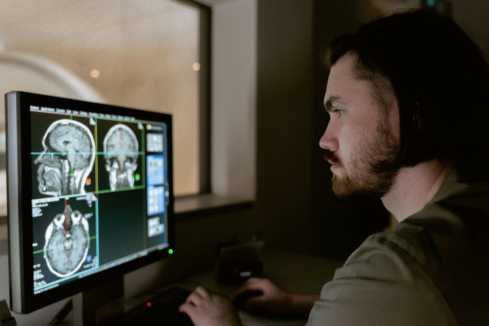 Healthcare professional reviewing medical imaging